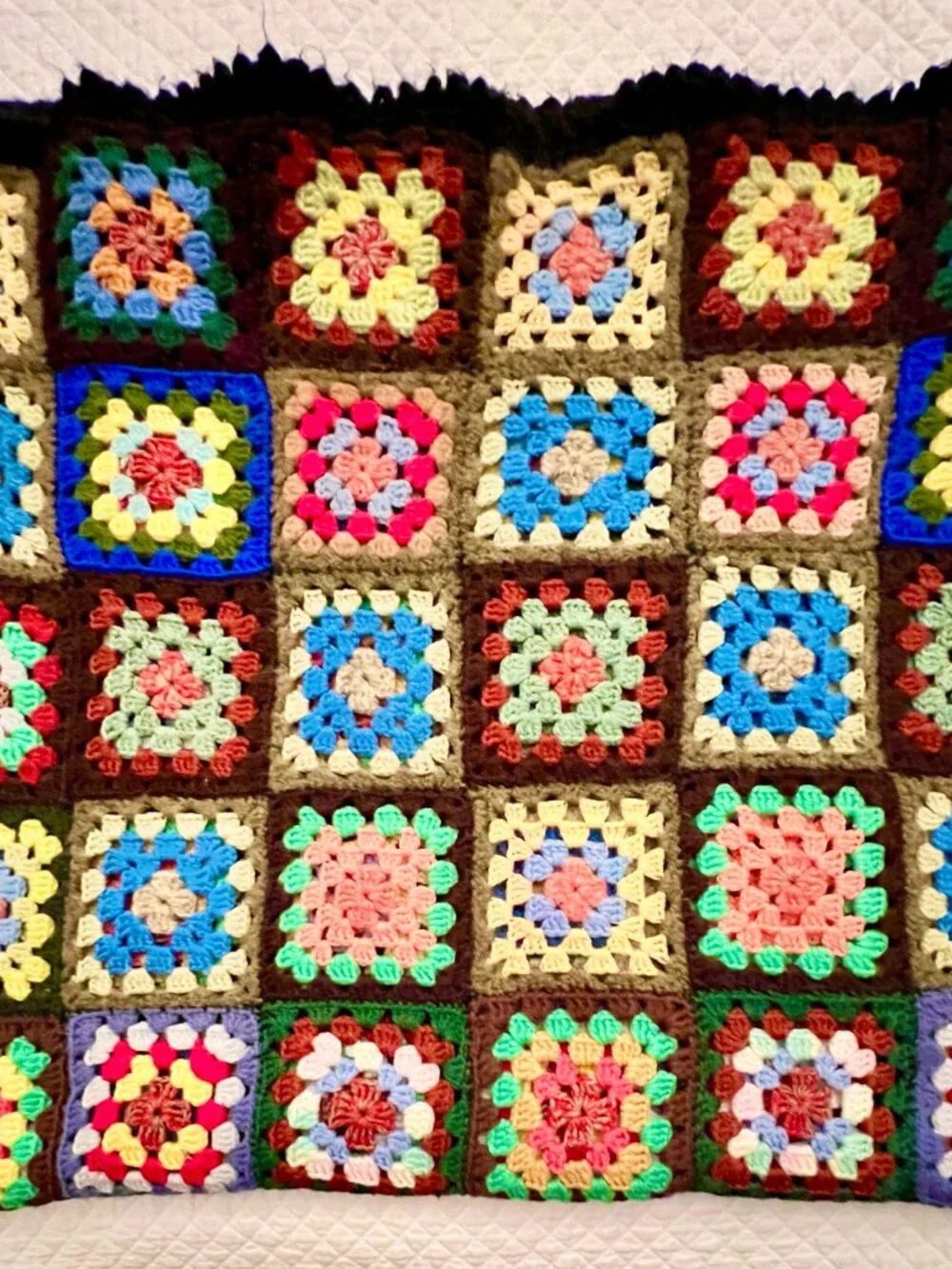 Handmade Vintage Granny Square Afghan 56